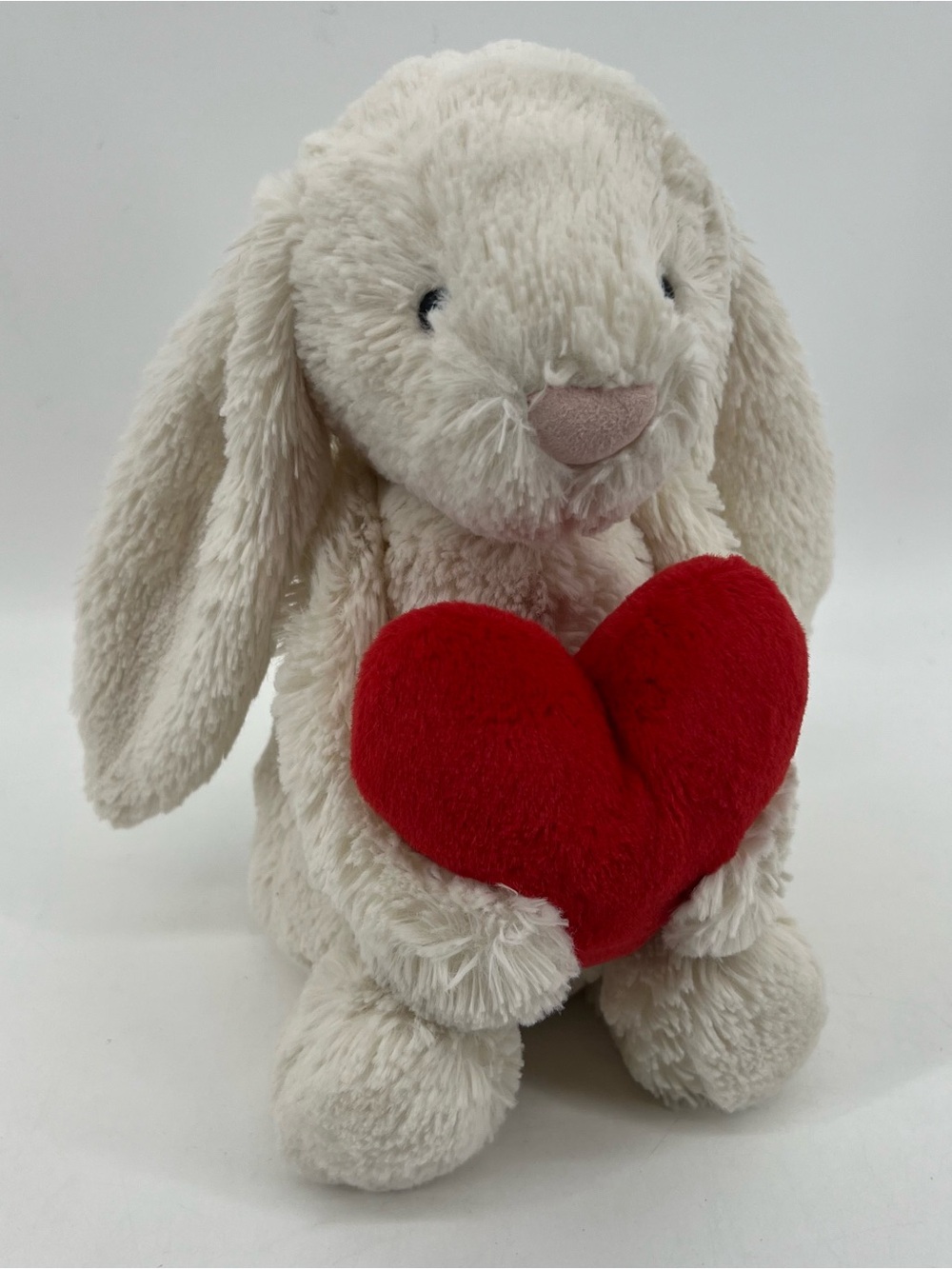 Jellycat Bashful Red Love Heart Bunny Cream/Red Medium 12in Plush Preowned